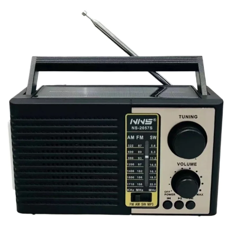

NS-2057S Портативный уличный Bluetooth-динамик Фонарик Ретро Аудио Радио Солнечная колонка