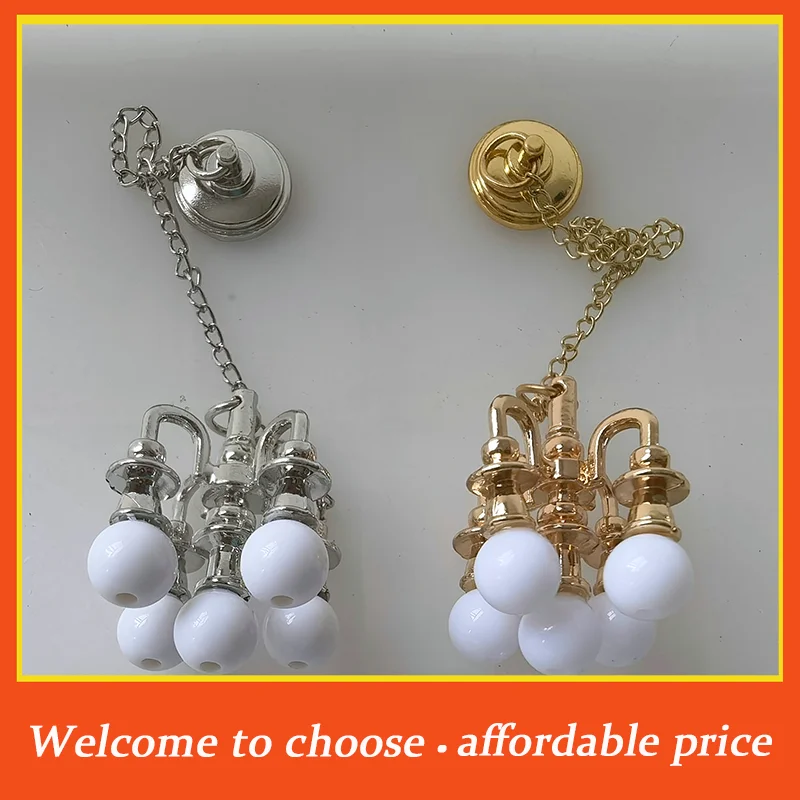 

Xm 1Pc new Home Decoration Doll Furniture Toy 1/6 1/12 Miniature Dollhouse Ceiling Lamp Hanging Lamp Mini LED Lighting Model