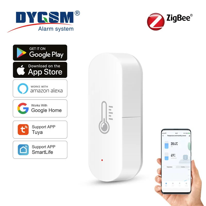 Tuya Smart ZigBee Temperatur Feuchtigkeit sensor Home Connected Thermometer kompatibel mit Smart Life Alexa Google Assistant