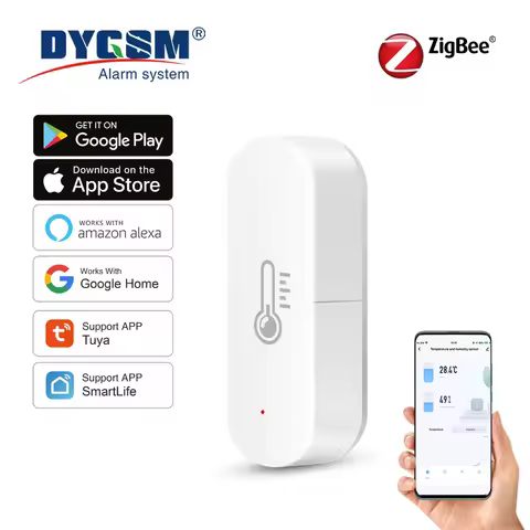 Tuya Zigbee Smart Temperature And Humidity Sensor APP Remote Monitor For Smart Home Var SmartLife Work With Alexa Google