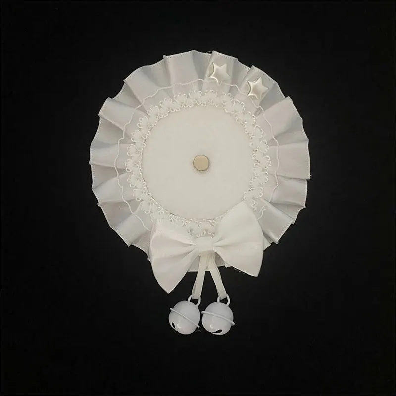 White Lace Bownot Badge Holder. Handmade Badge Rosette Accessories. Ita Bag Badge Cover. Anime Cosplay Quadratic Element