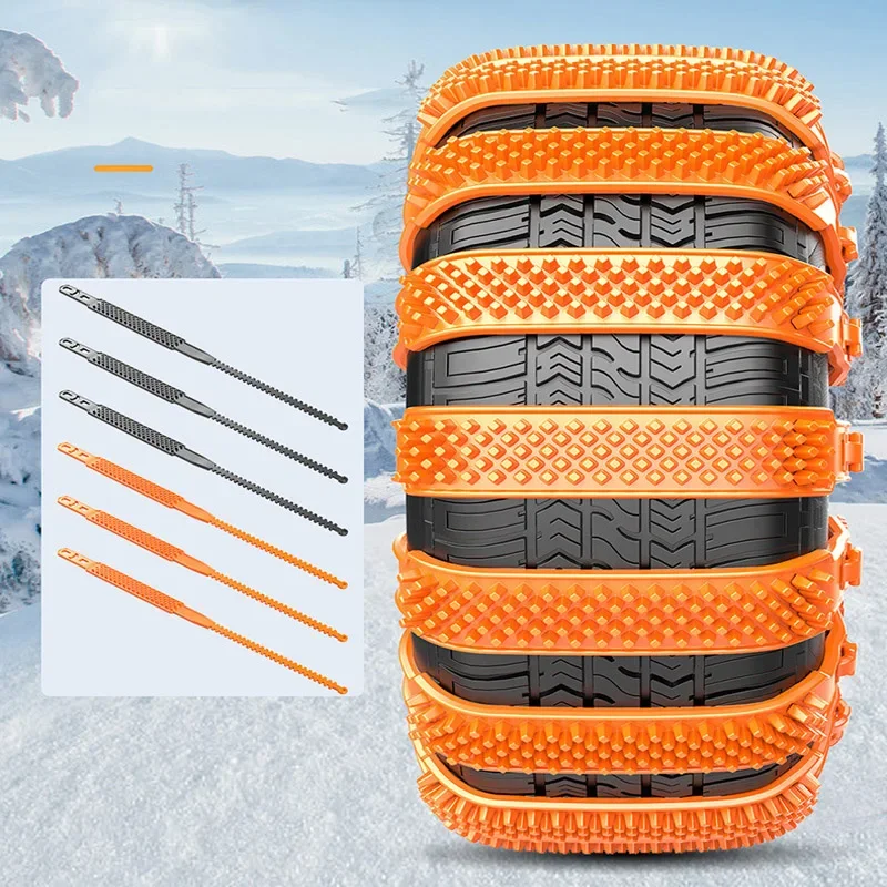

8 шт., противоскользящая цепь для снега, цепь для шин, уретановый комплект, колесные стяжки, ремни, автомобильные шины, цепи, зимние противоскользящие автомобильные аксессуары