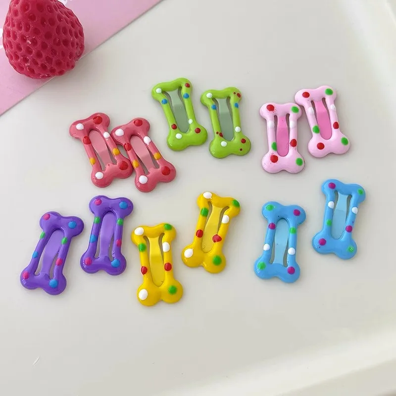 5/10/20pcs Dog Hair Clips Multicolor Barrettes Small Bone Snap Hair Clips for Dog Cat Pet Grooming Bows Pet Hair Accessories