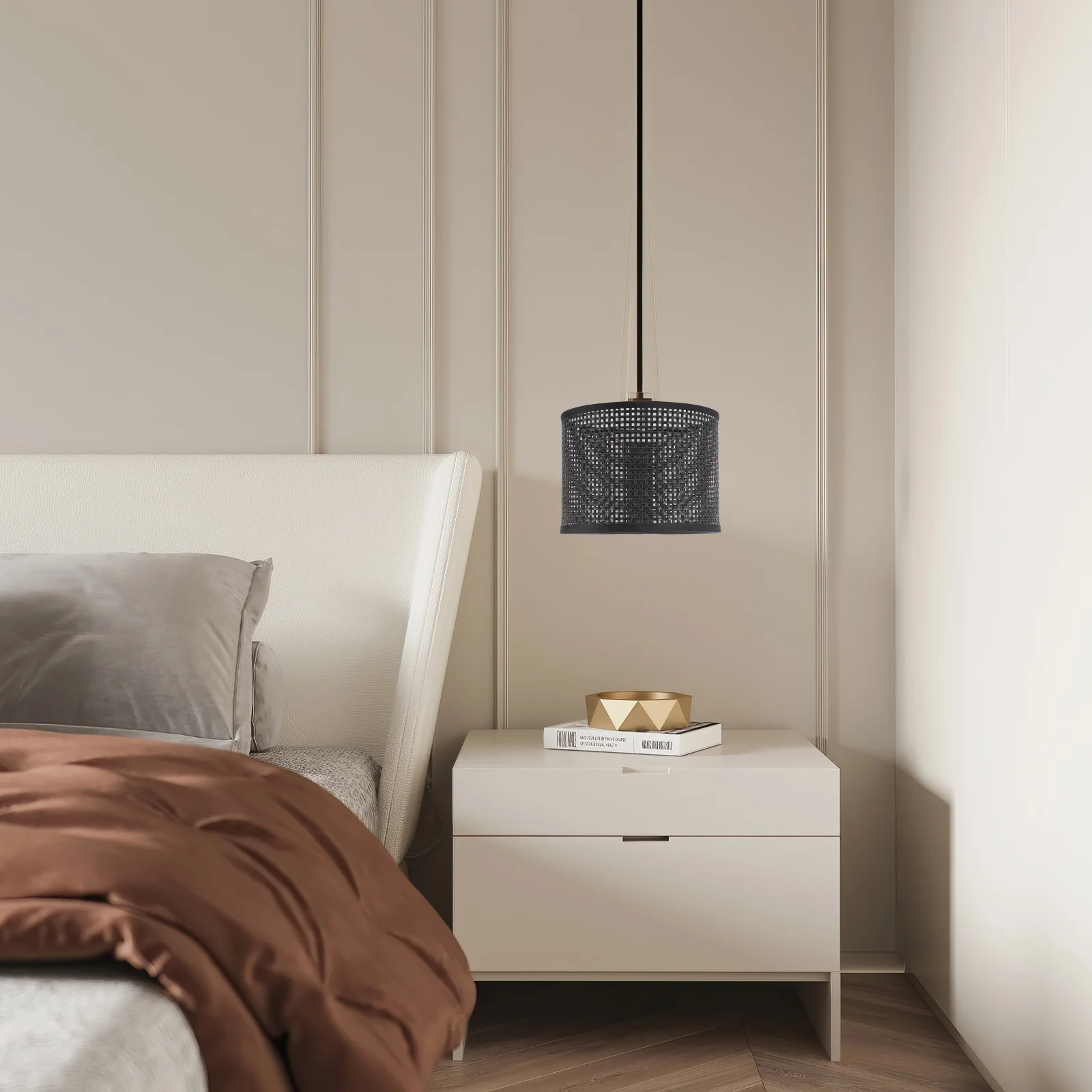 

Woven Plastic Lamp Shade for Hanging Pendant Ceiling Light Rustic Decorative Lampshade Easy Installation Woven Lamp Shade