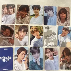 Kpop TWS Album SPARKLING BLUE Photocard 6pcs/Set Double Sides Printing Korean Style LOMO Card SHINYU JIHOON Fans Collections