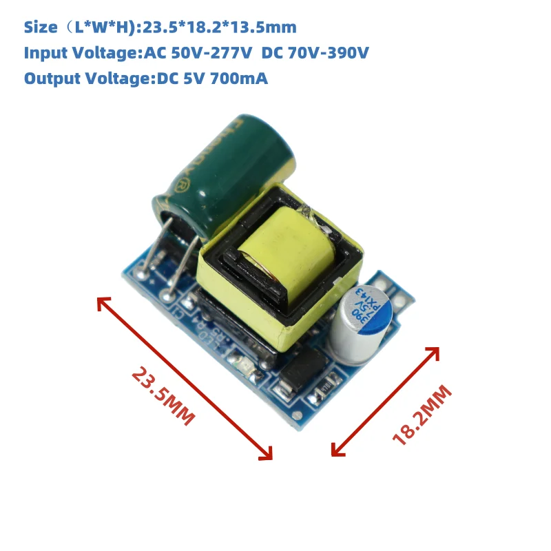 AC50V-277V To DC12V 300mA 5V 700mA Step-Down  Transformer Power Supply Precision Buck Converter Isolated Switching Power Module