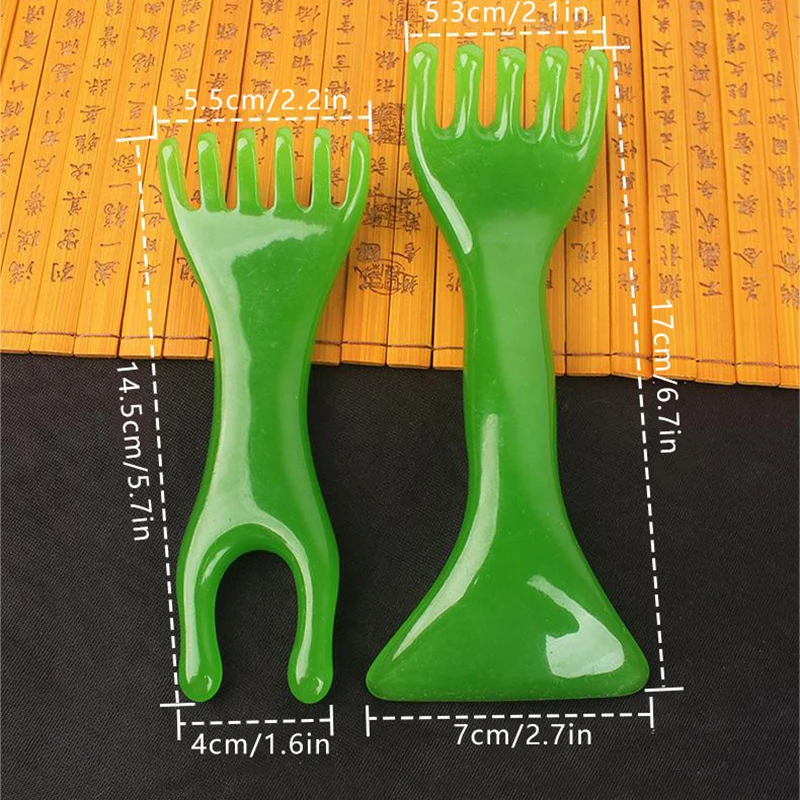 Dual Head Resin Comb para couro cabeludo, cabeça massageador, Meridian Scraping, escova de cabelo, acupuntura, Spa Gua Sha, Hair Care Tool