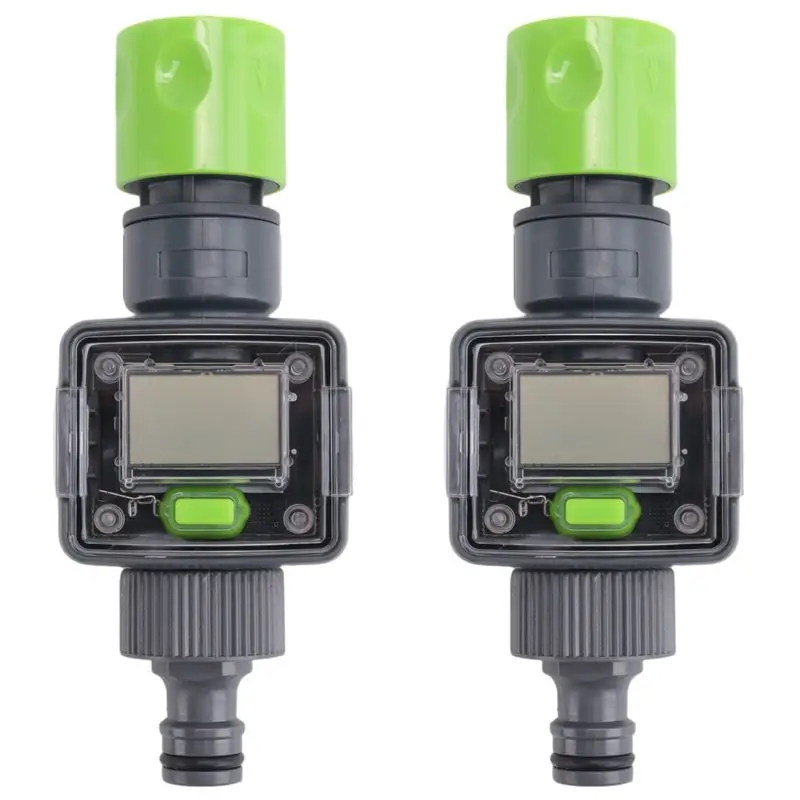 AS94-2X Digital Water Flow Meter IPX6 Outdoor Hose Water Calculate Consumption Water Flow Rate 3/4Inch Thread Connectors
