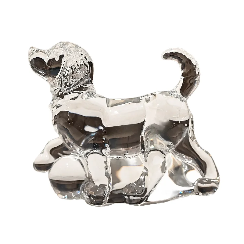 Crystal glass Nordic light luxury animal ornament gift puppy desktop ornament gift