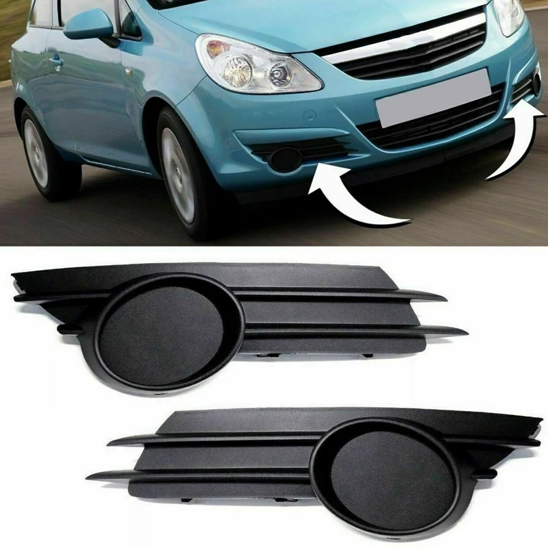 2X Car Front Fog Light Grille Fog Lamp Cover Front Bumper Grill For Vauxhall Opel Corsa D 2006-2011 13229482 13229483