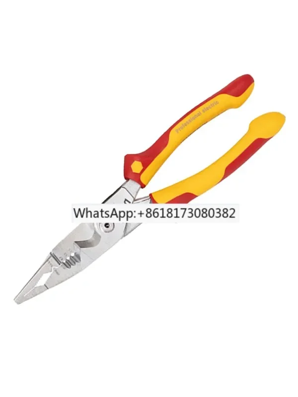 

8-in-1 multifunctional electrical insulation assembly pliers, wire stripping, wire pressing, cutting and clamping 45489