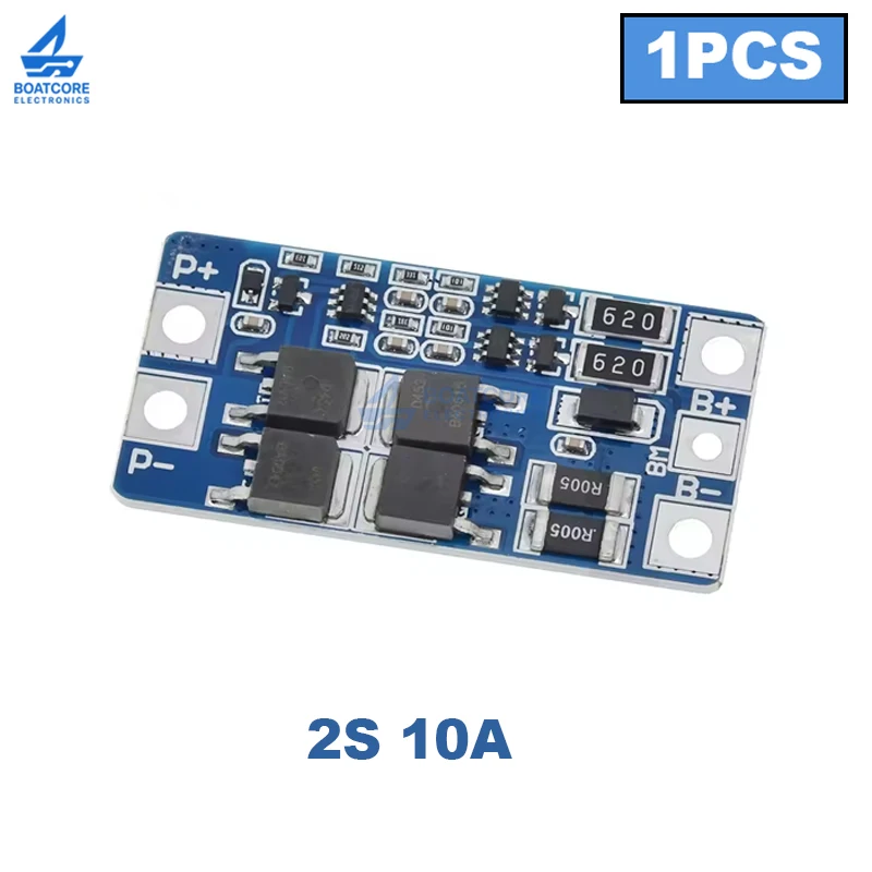 1PCS 2S 18650 Lithium Battery Protection Board 7.4V 8.4V 10A Overcharged Protection with Balanced Function