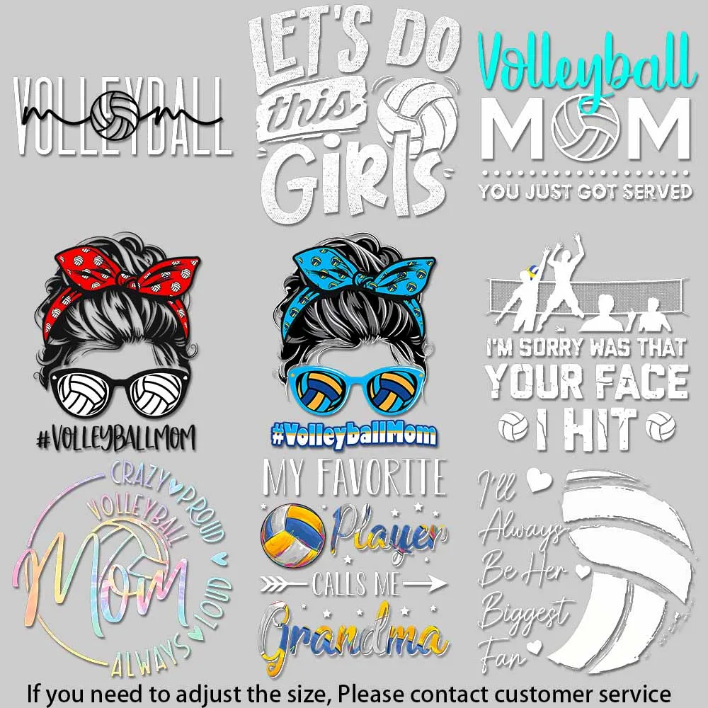 Volleyball Iron On Patches - Colorful DIY Transfers For T-Shirts, Bags & More, Washable & Durable Quick - drying Heat Transfer