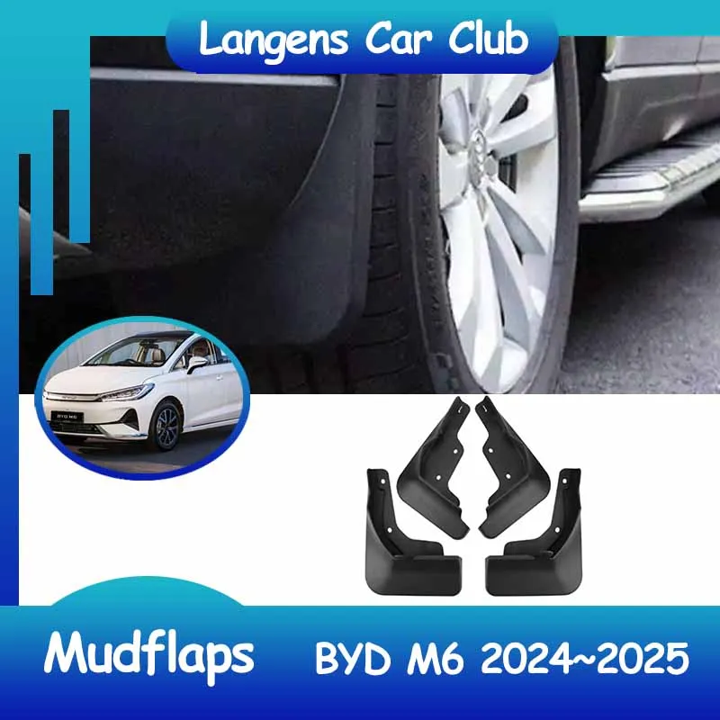 

4PCs Car For BYD M6 MPV 2024~2025 Mudflaps Flares Fenders Splash Guard Wheel Protecti Mud Flap Parts Exterior Accessories.