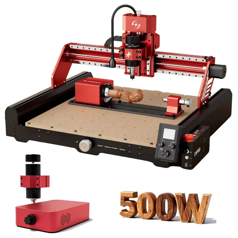 4th Axis Rotary 3D Relief Carving for Glass Pcb Metal CNC Milling Machine C4 Pro 200w with SP1 500W Spindle RC1