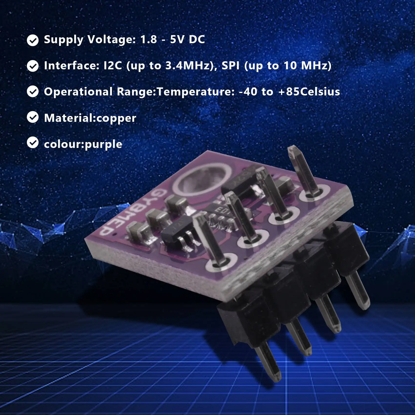 Módulo de Sensor de presión barométrica de temperatura Digital, placa de presión atmosférica, 3 piezas, BMP280, 5V
