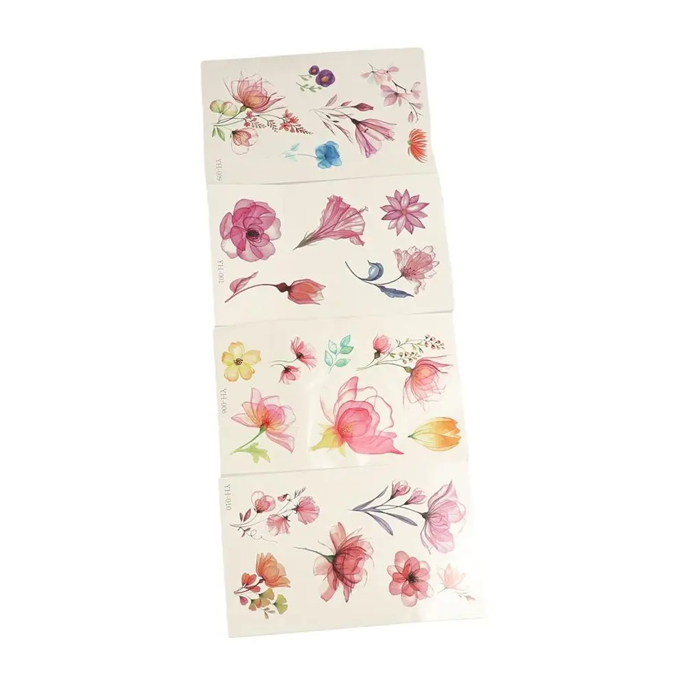 Disposable Watercolor Cherry Blossom Tattoo Sticker Waterproof Anti Sweat Temporary Tattoo Sticker Coloured Drawing Small Fresh