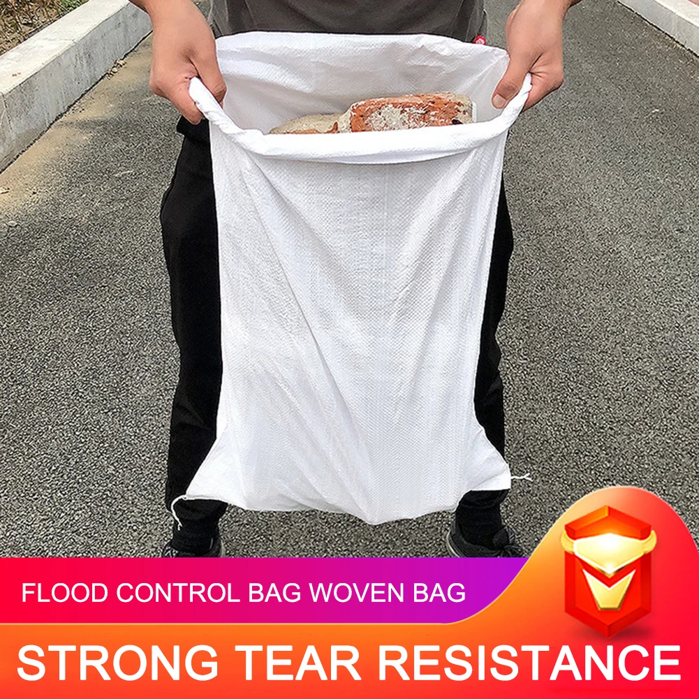Thickened Flood Water Control Sand Bag UV Resistant Sandbag (White 10pcs)