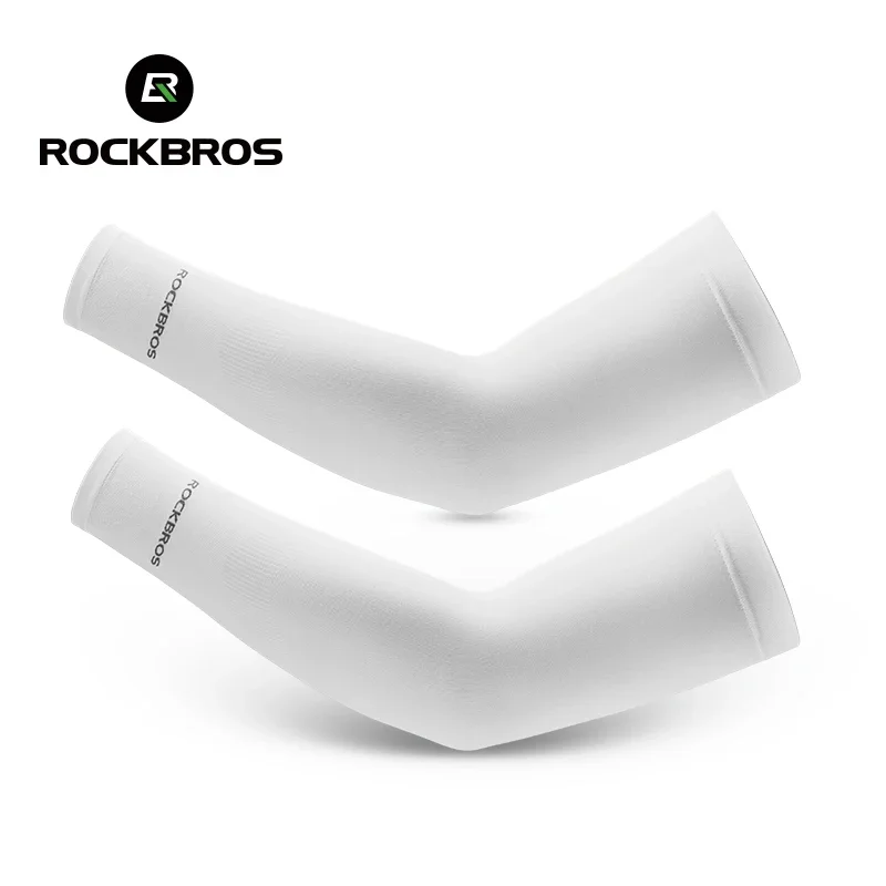 ROCKBROS Running Cycling Arm Sleeves Men Women Ice Silk Sun Protection Arm Warmers For Outdoor Camping Sports Fishing Basketball