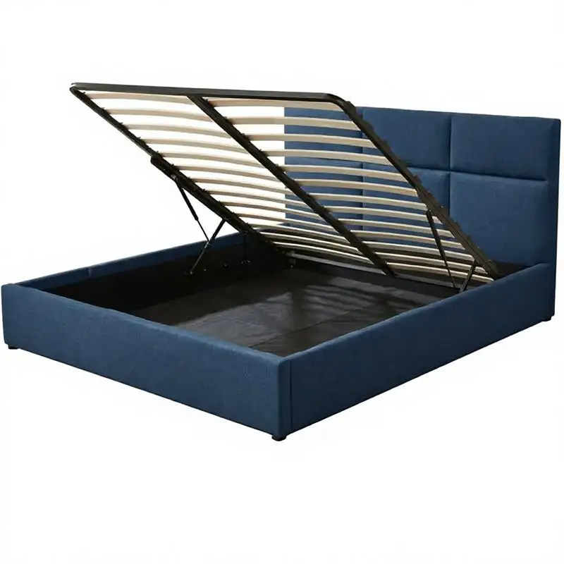 ^Modern Luxurious French Tufted Soft Platform Queen/King Bed Headboard Storage Durable Foam Upholstery Pine Wood Frame Box Sprin