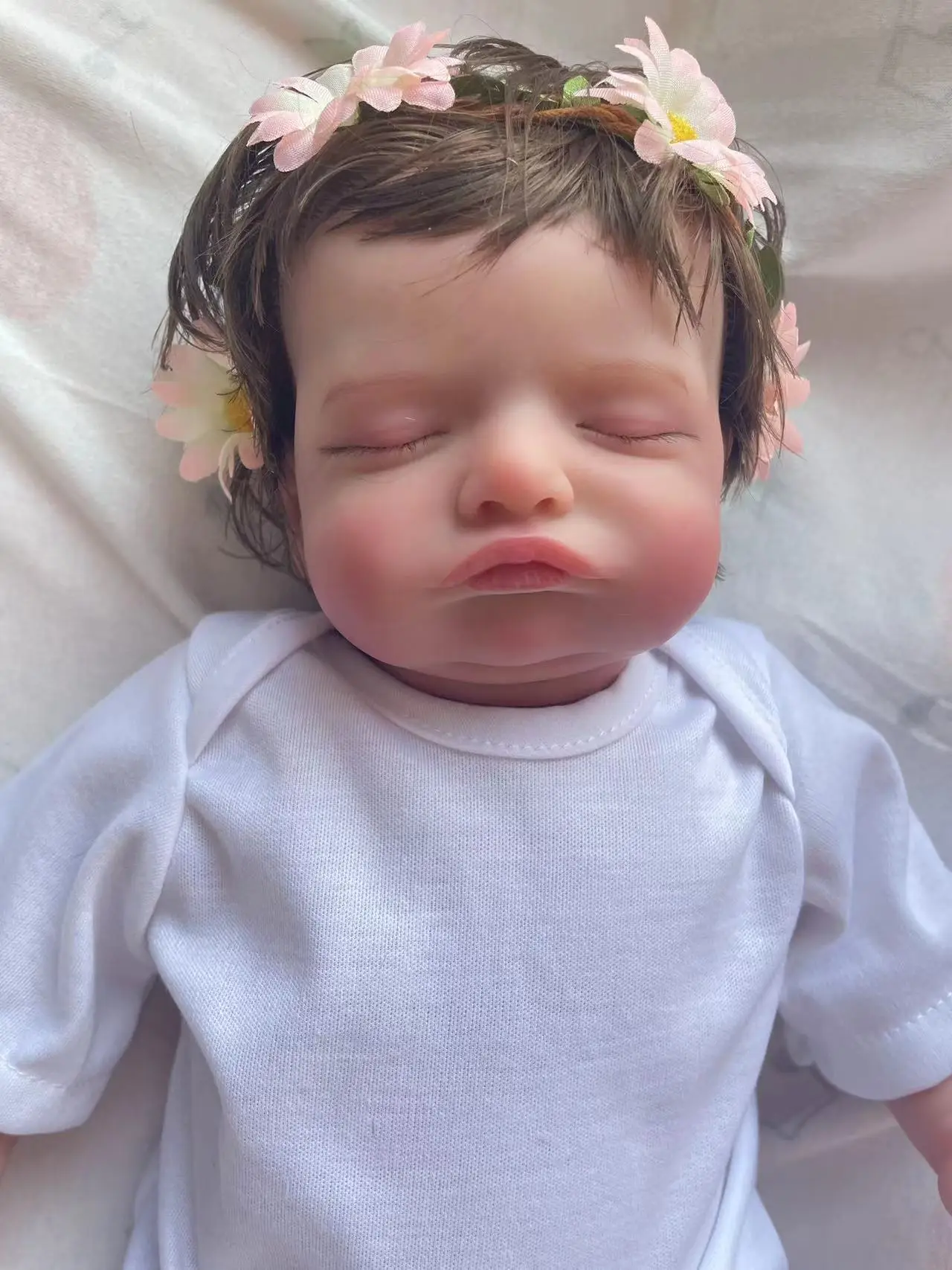 45cm Rosalie Reborn Baby Dolls Handmade 3D Skin Visible Veins Reborn Sleeping Baby Doll Girl with Hand-Rooted  Hair and Gift