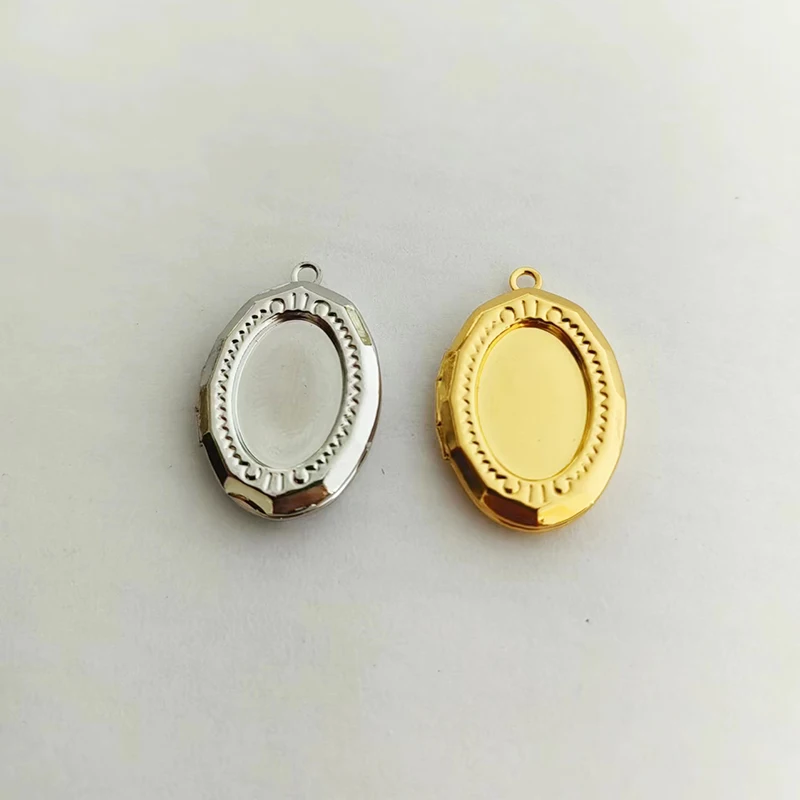 Wholesale 20pc DIY Oval Photo Frame Copper Charms Locket Pendant Jewelry Necklace Making Family Memories Gift Men Women