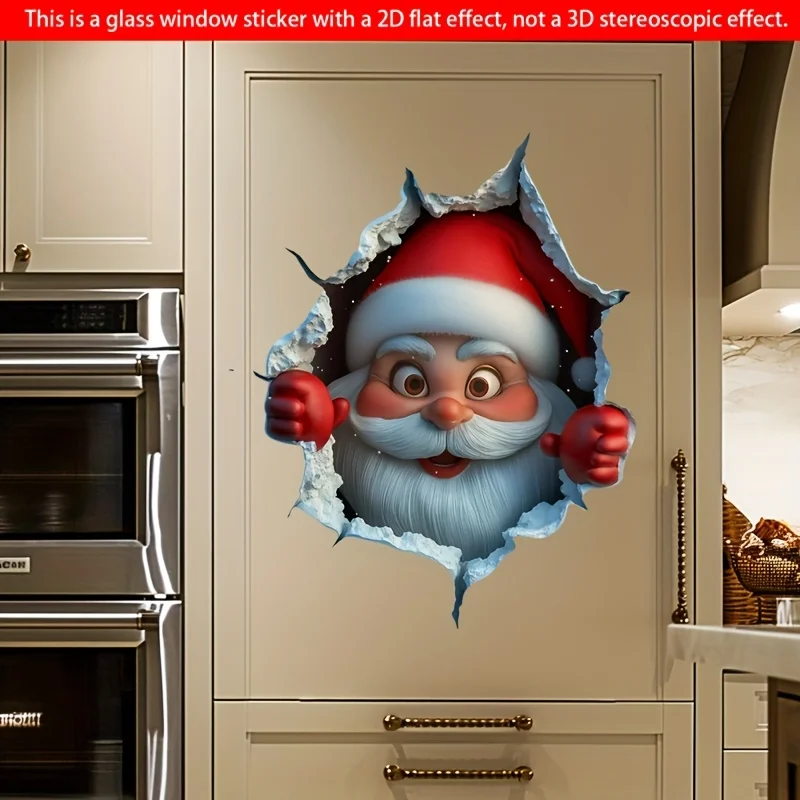 2d flat printing wall sticker, warm Christmas door and window wall sticker, DIY sticker, for living room and  party decoration.