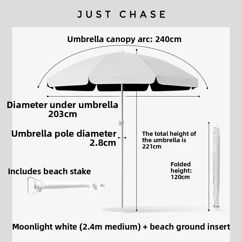 Beach Umbrella Sunshade Parasol Outdoor Shade UV Protection UPF50 Large Umbrella Beach Outdoor Umbrella Patio Umbrella Green