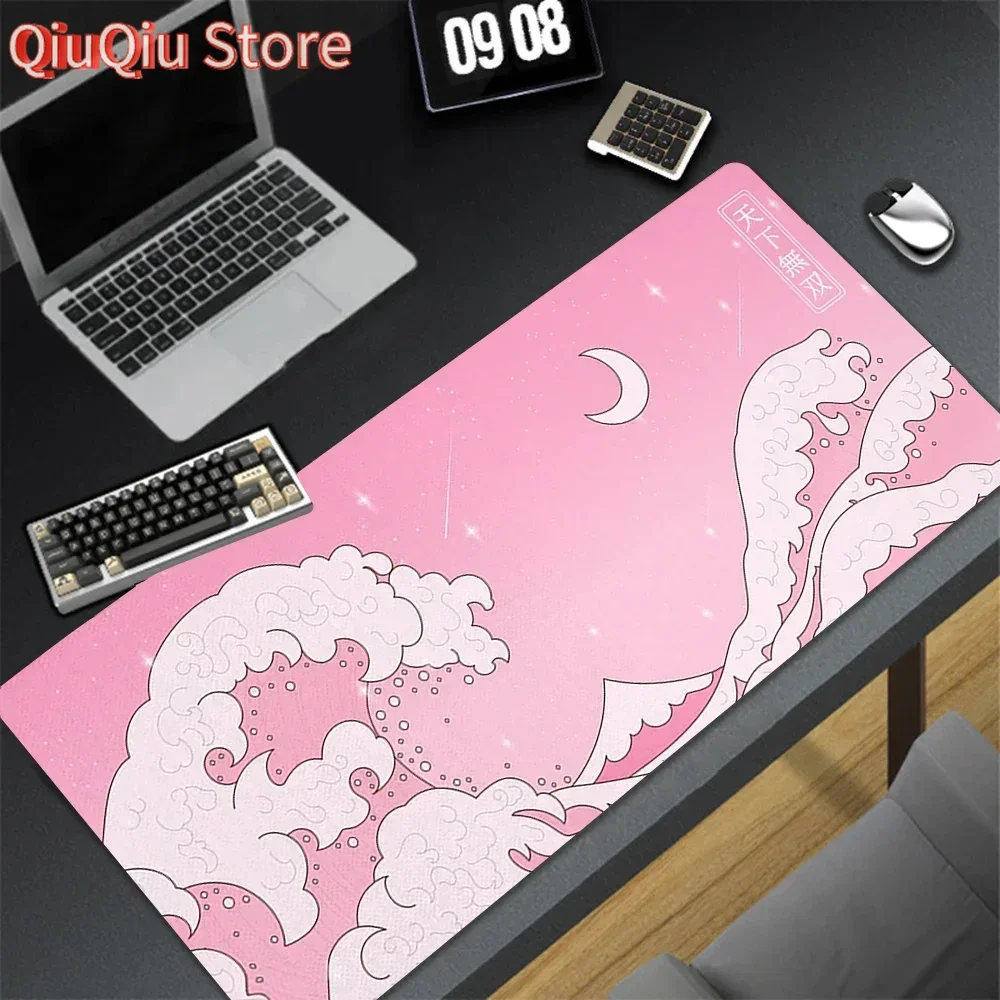 Onda lua série estilo bonito meninas meninos grande mouse pad jogo escritório teclado tapete de mesa 500x1000x2mm tamanho grande tapete