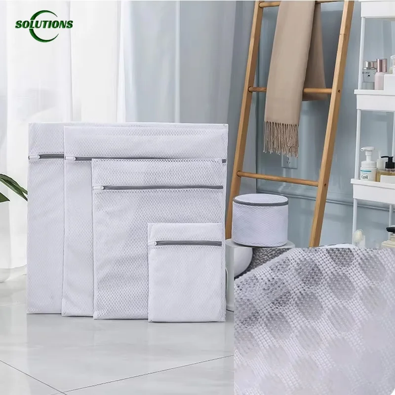 Laundry Bag Mesh Reusable Honeycomb Mesh Net Laundrys Basket Washing Machines Mesh Bag For Bra Underwear Silk Small Washables