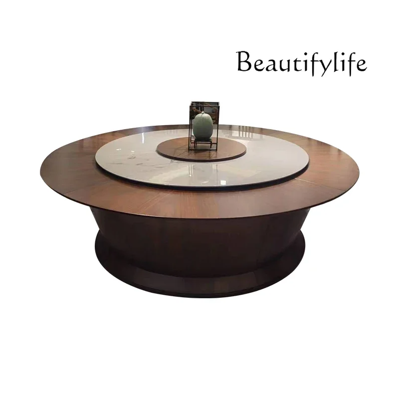 S Hotel Large Round Table Electric Turntable Restaurant Table 15 People 20 People Hot Pot Table Private Room