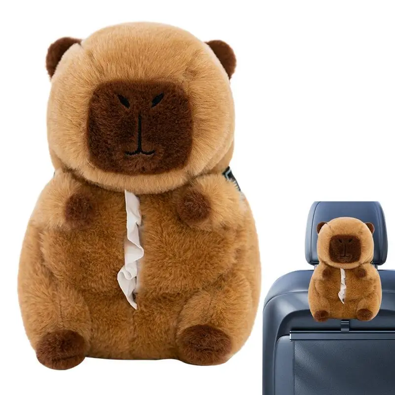 Car Tissue Holder Cute Capybara Tissue Holder Tissue Dispenser Suspended Funny Tissue Holder For Countertops auto Accessories