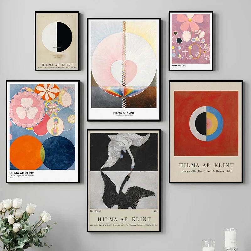 Vintage Abstract Hilma Af Klint Exhibition Posters and Prints Canvas Painting Wall Art Pictures for Living Room Home Decor Gifts