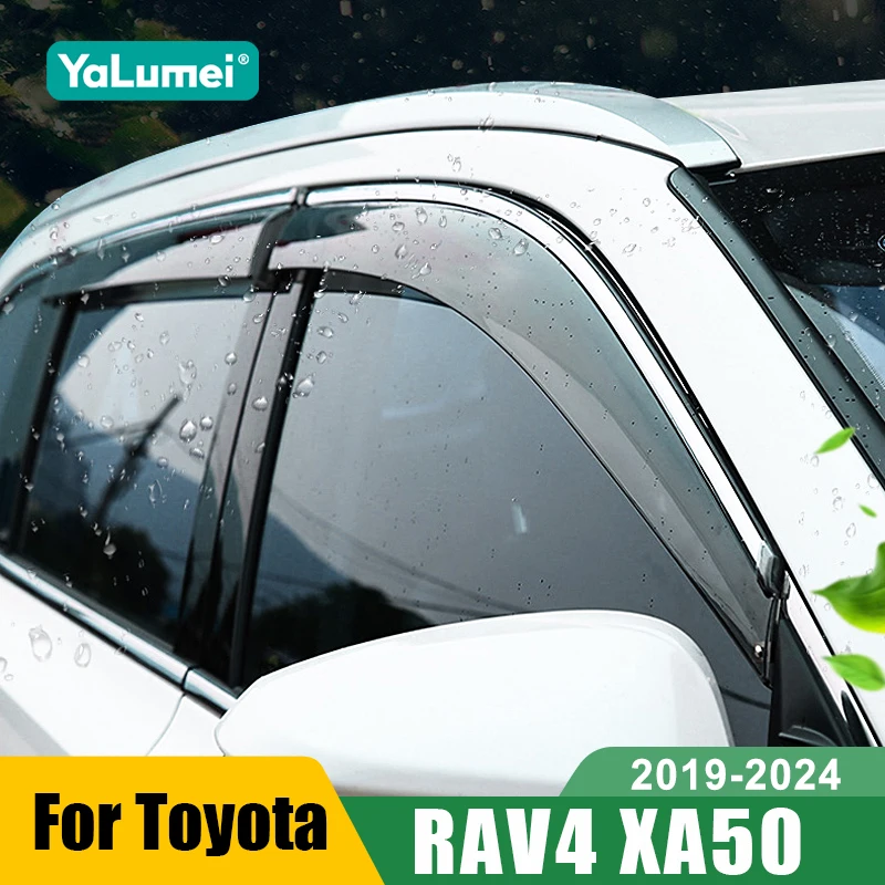 

For Toyota RAV4 XA50 2019 2020 2021 2022 2023 2024 Hybrid Car Window Awnings Shelters Vent Rain Deflector Guard Accessories