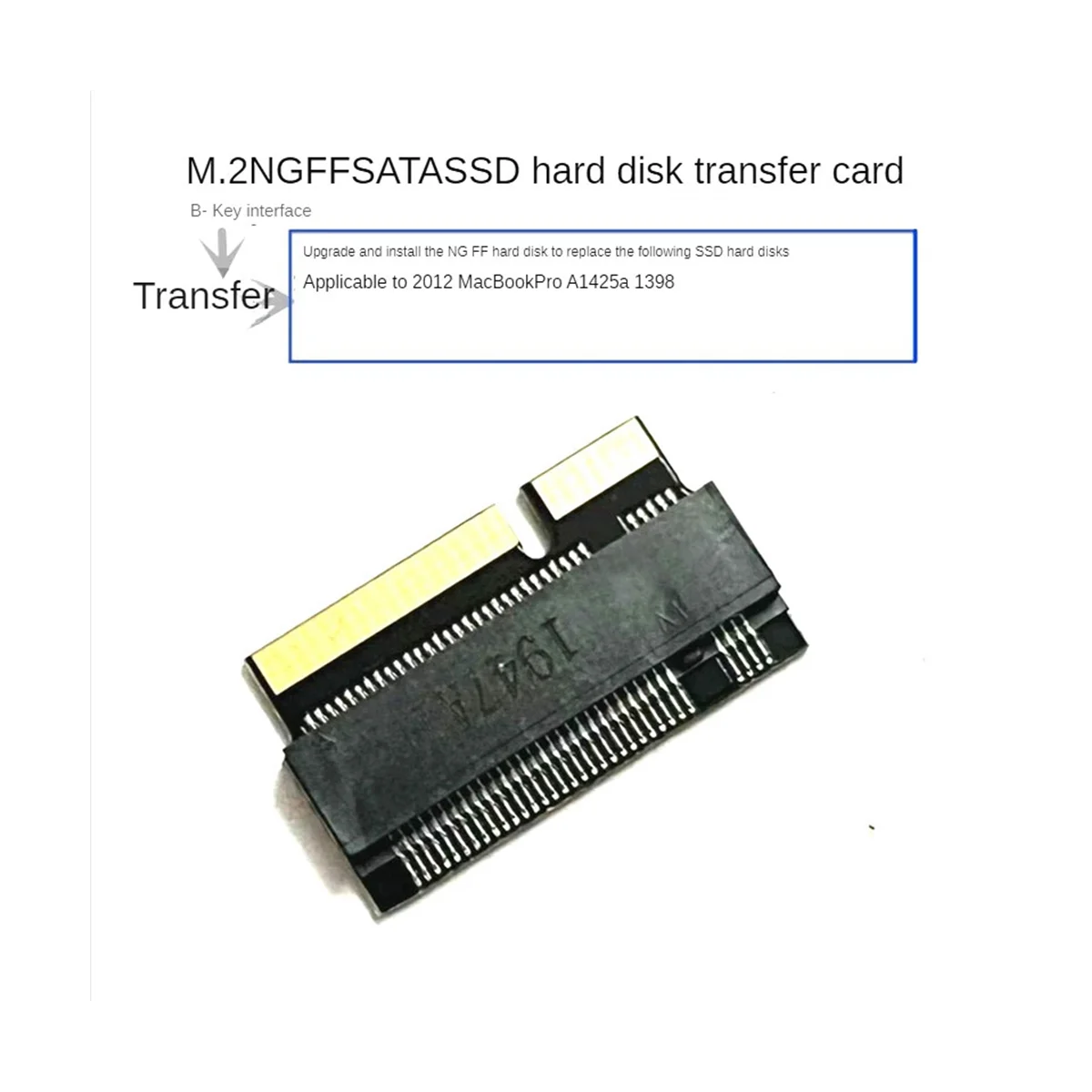 Carte adaptateur pour Apple MacPlePro, transfert de disque dur, version 2012, M.2 Ngff, A1425, A1398, 2 pièces