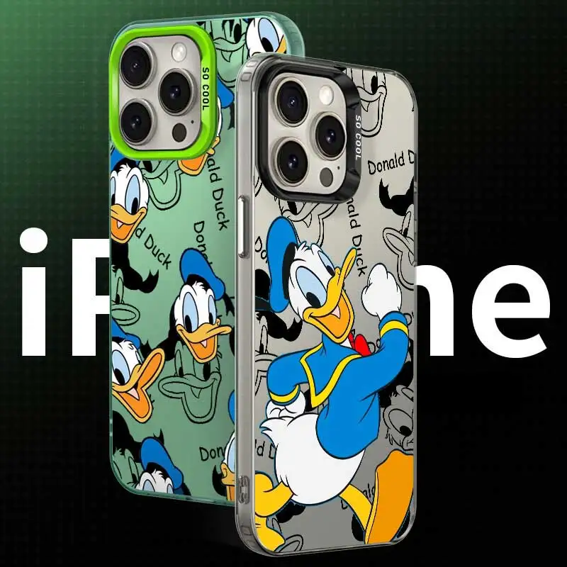 Cartoon Donald Duck Phone Case For iPhone 15 14 11 13 12 Pro Max XR X XS Plus Hard Matte Shell Protective Cover Fundas