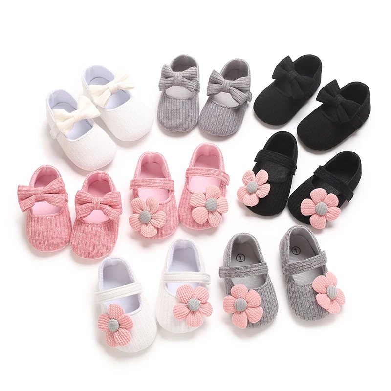 

0-18 Months Girl Baby Princess Shoes Casual Anti slip Bow Four Seasons Preschool Children's Soft Sole First Walking Shoe