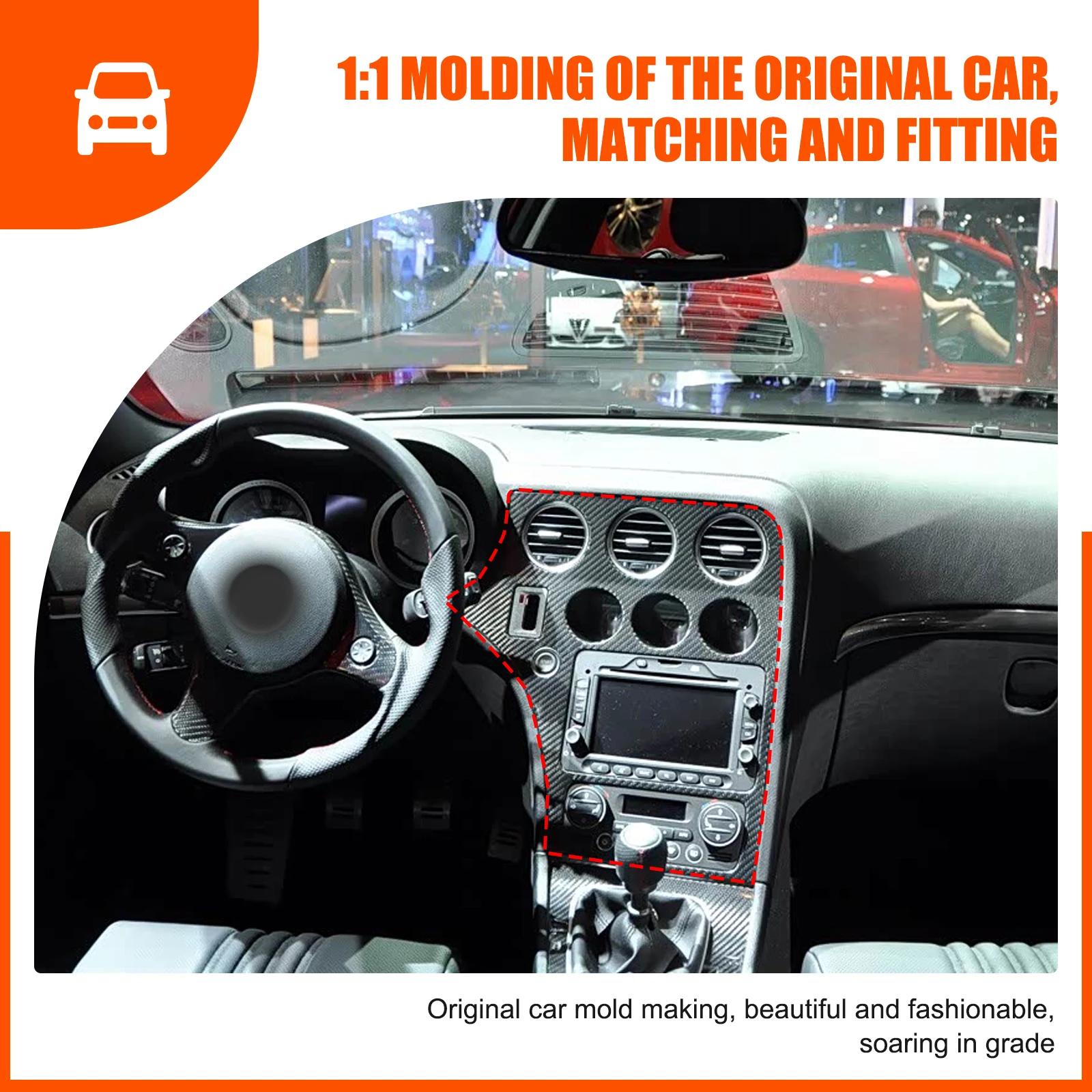 

Real Soft Carbon Fiber Sticker For Alfa Romeo 159 Brera Spider 2004-2011 LHD RHD Car Center Console Panel multimedia Frame Trim