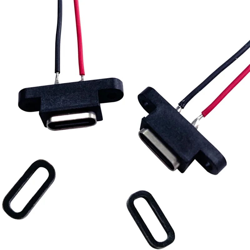 1-10pcs New Type-C 2 Pin Female USB C Socket Port With Screw Hole Fast Charge Charging Interface USB Connector cable image 3