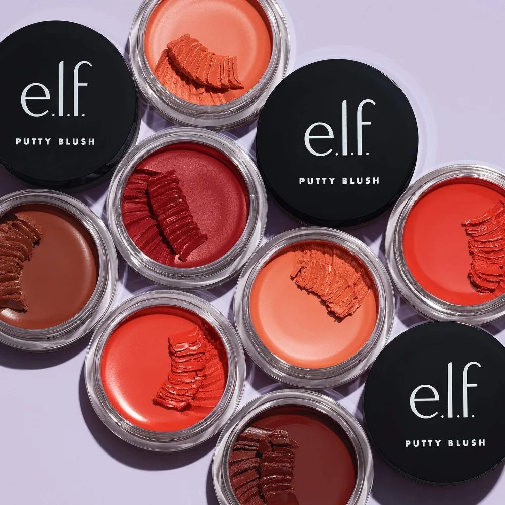Elf Putty Blush Single Color Cream Blush Long-Lasting Buildable Natural Dewy Finish Soft Cream-to-Powder Formula Cheek Rouge