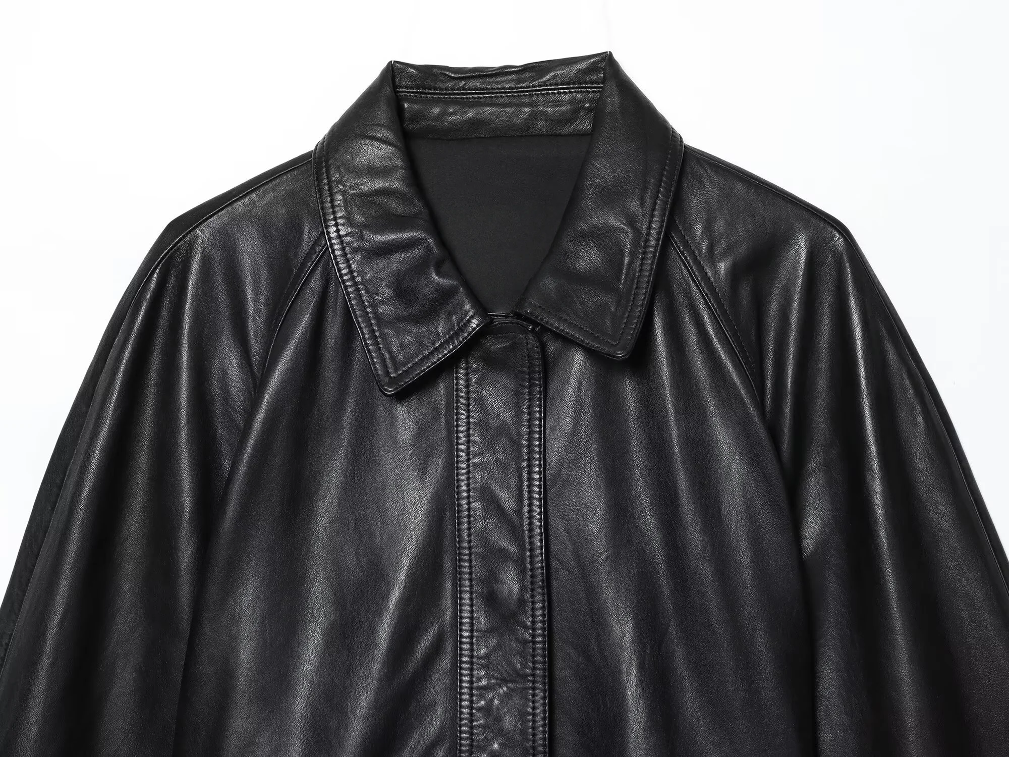 2025 Winter New Women's Casual Fashion Lapel Long Sleeve Jacket with Belt - Elegant and Versatile Faux Leather Jacket