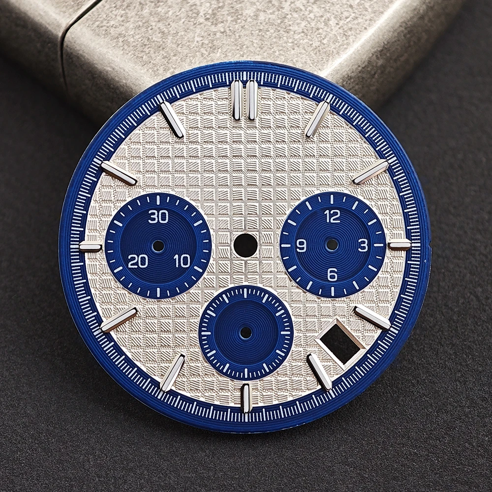 VK63 Dial Fashion Green Glowing Dial 31.8mm Custom Logo Watch Accessories Suitable for VK63 Movement DIY Part