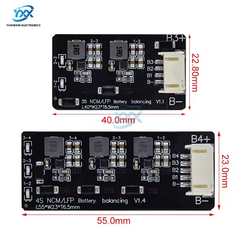 BMS 3S 4S لوحة الموازن النشط 1.2A نسخة حثي وحدة معادل نقل الطاقة لبطارية ليثيوم LiFePO4 LiPo Li-ion