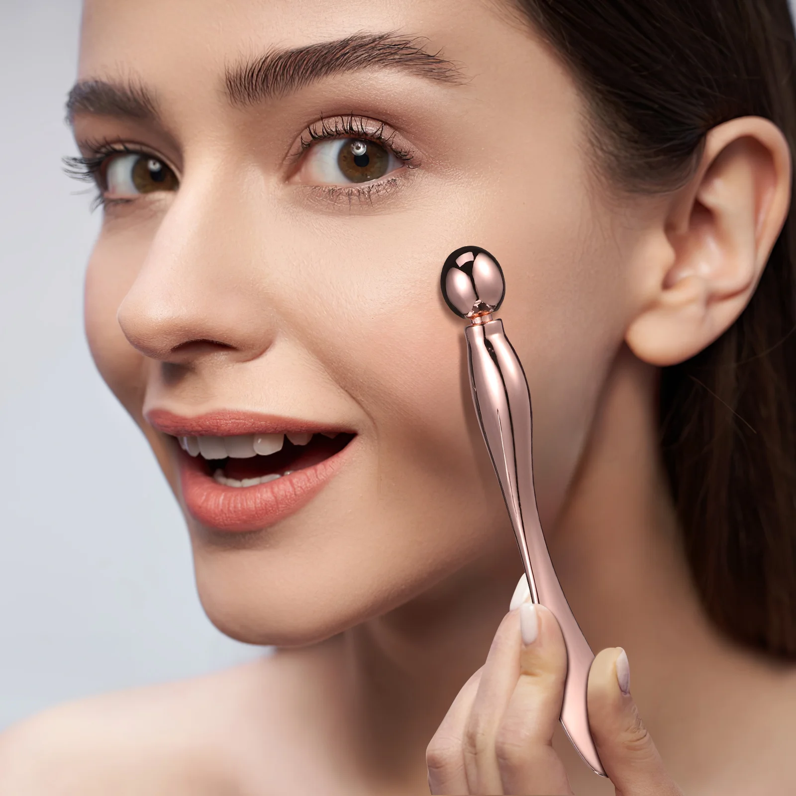 

6Pcs Eye Cream Applicator with Roller Ball Stainless Steel Face Massaging Rod for Even Cream Distribution Compact