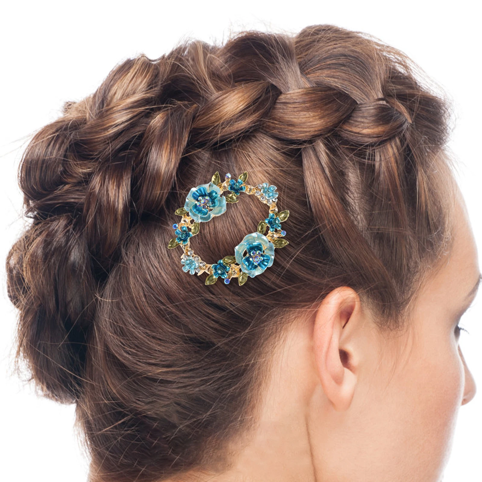 

Vintage Floral Hair Clips For Women Retro Buckle Spring Clamps Strong Hold Decorative Bun Ponytail Holders Durable Metal Design