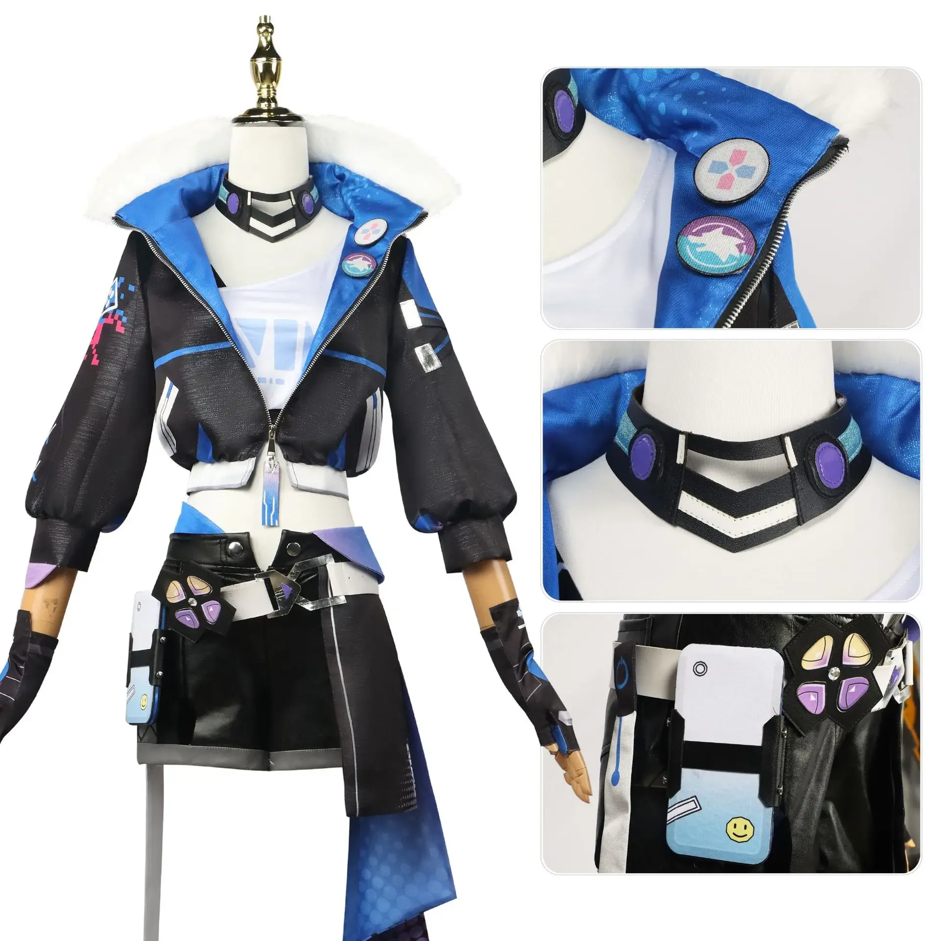 Silber Wolf Honkai Star Rail Kostüm Cosplay Spiel Uniform Brille Star Hunter Hacker Halloween Party Karneval Frauen