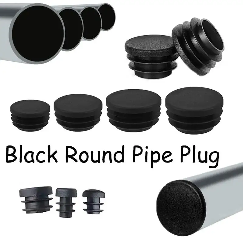 

8/32pcs Round Pipe End Blanking Caps Bung Tube Insert Plug Furniture Chair Leg Cover Metal Tubing Alloy Ladder Glide Protection