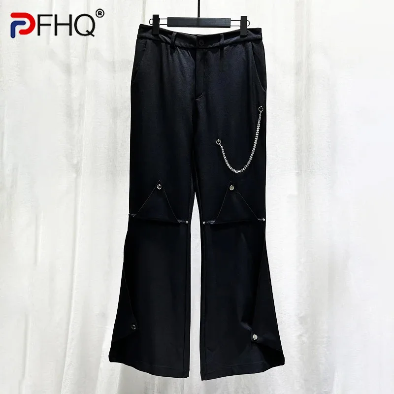 

PFHQ Men's Deconstruction Chain Casual Pants Fashion Brand High Street Handsome Haute Quality Baggy Male Trousers Summer 21Z4945