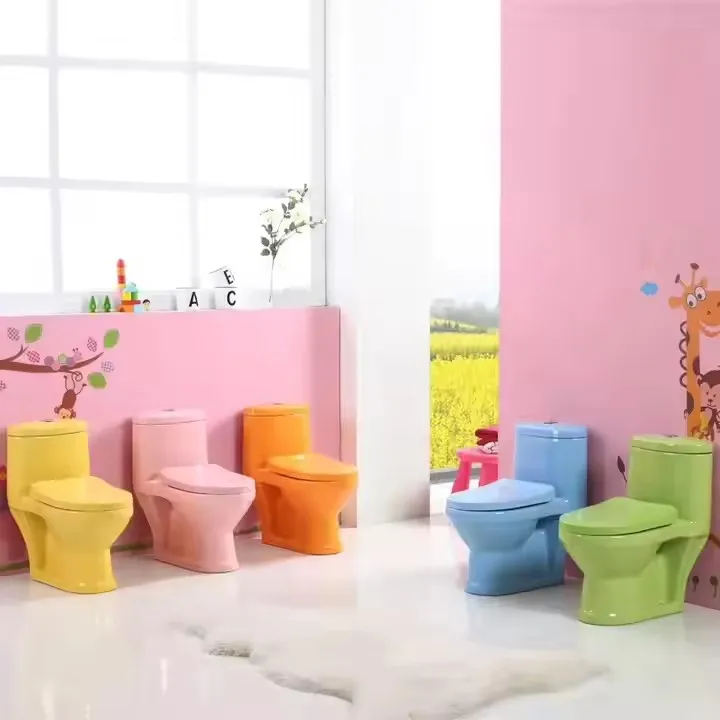 Colorful Kids Ceramic Toilet - Customizable Colors Eco Friendly Ceramic Toilet For Home/Kindergarten Use