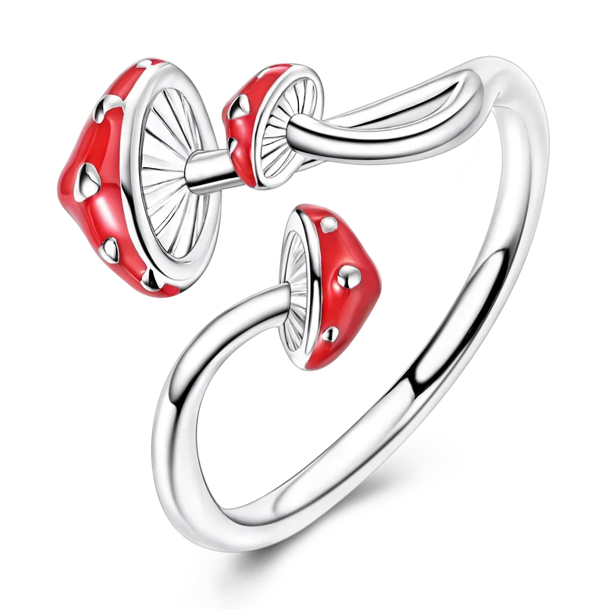 

Original 925 Silver Ring For Woman Mushroom Open Ring Fashion Party Wedding Jewelry